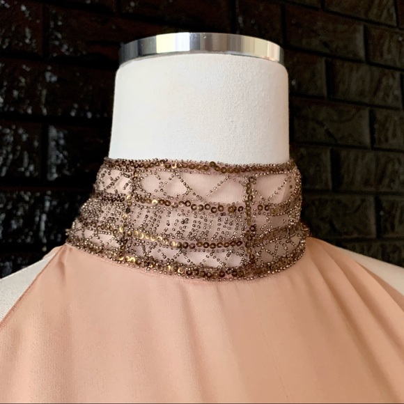 Ralph Lauren Light Pink Sheer Beaded Tunic Blouse - Picture 6 of 9